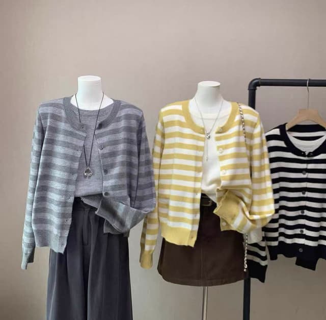 New Winter Woolen Bottom Stripe Full Sleeve Free Size Out For Women