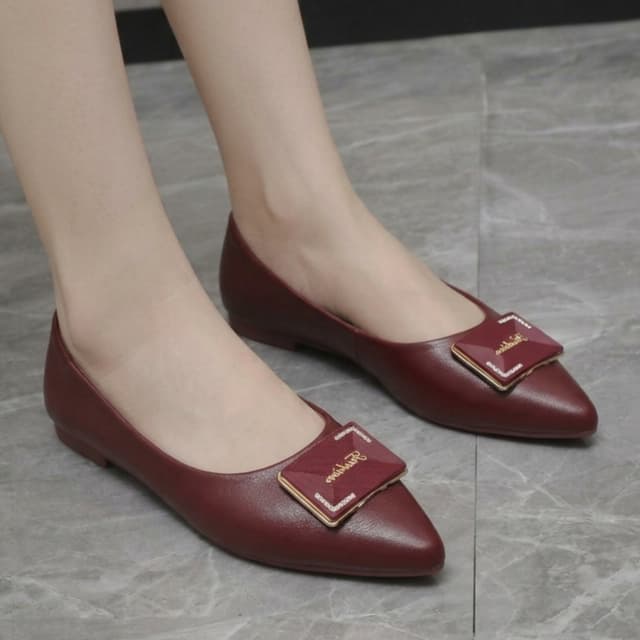 Elegant Luxe Black Closed Flat Shoes – Stylish & Classy