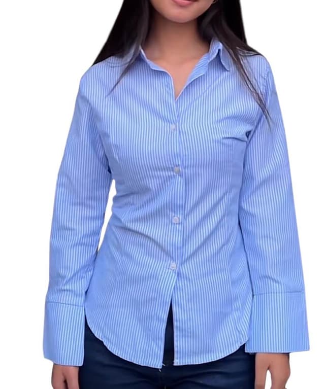 New Summer Special Full Sleeve Stripe Body Fitted Shirt For Women