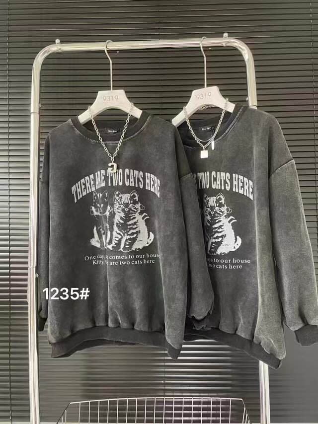 New Vintage Washed Full Sleeve Sweatshirts For Women