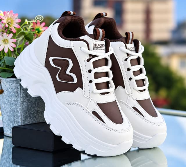 Ladies Korean Style Luxury Heel Sneakers