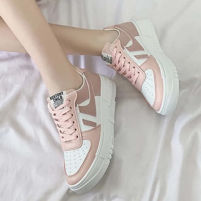 Vogue Women Casual Platform White Shoes Fashion Leisure Sneakers Trending Luxury Design - Fashion |