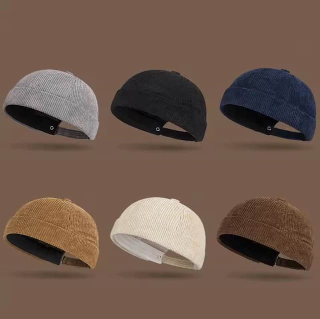 Retro Dome Beanie Hat For Men And Women Brimless Hats Skullcap Docker Adjustable Solid Color Novelty Cotton Caps Men Bonnet