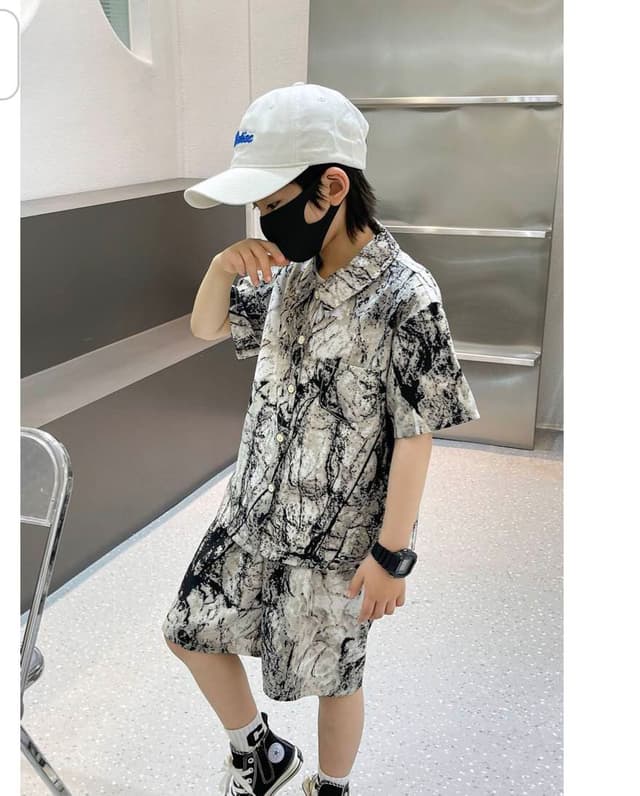 New Children Hiphop Set Summer 3Pices Set Korean Style