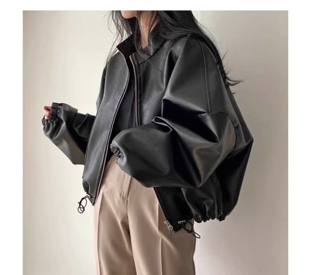 New Summer Pu Leather Baggy Jacket For Women