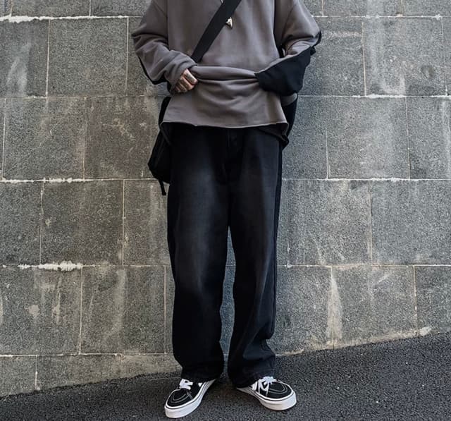 New Model Washed Black Baggy Pant For Men