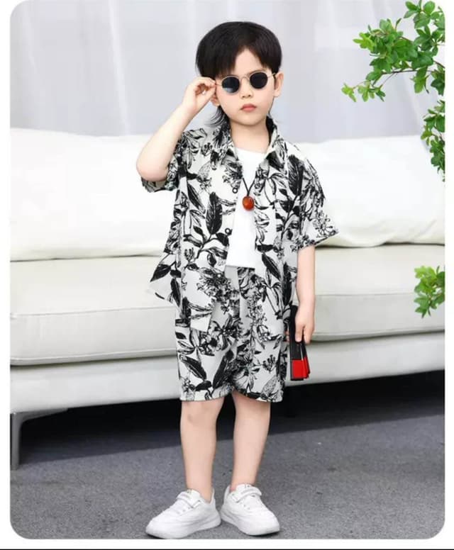 New Summer Special Half sleeve Shirt And Shorts Set Printed Model Fit For 1,6 Year Baby Dress