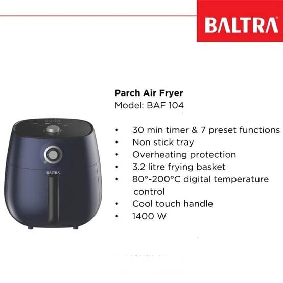Baltra India BAF104 Parch 3.2L 1400W Air Fryer 1