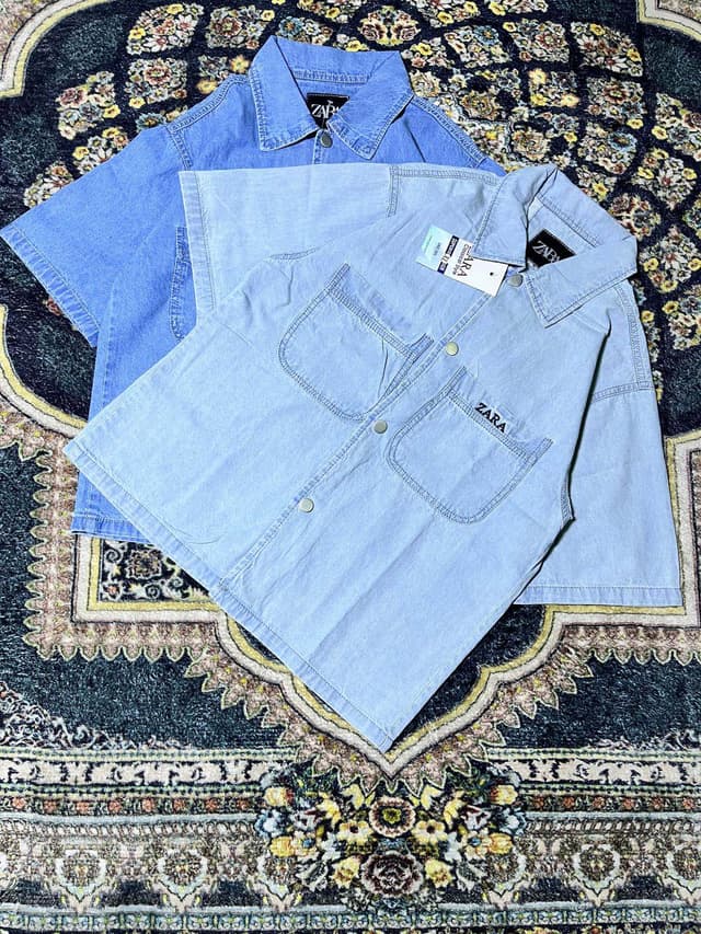 New Summer Special Half Sleeve Denim Croup Shirt Unisex For Men