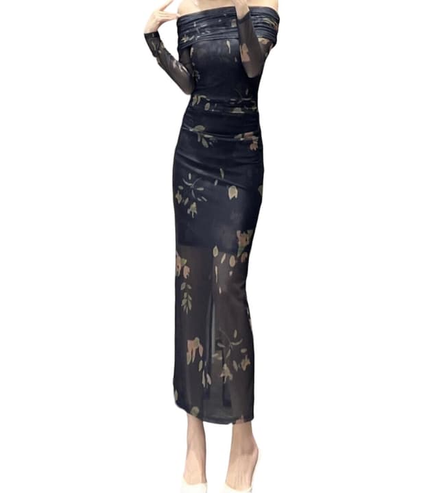 New Model Summer Off Shoulder Full Sleeve Dress For Women