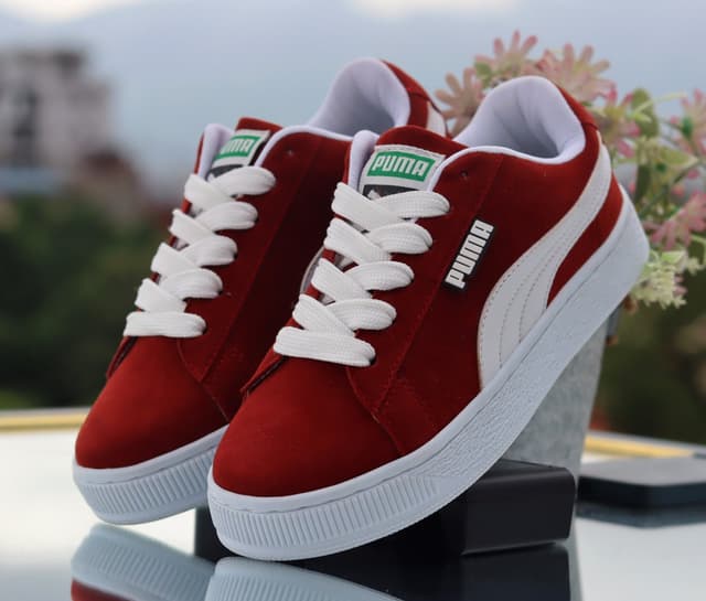 Classic Suede Crimson Red/White Edition  Women’s Sneakers – Effortless Style, Comfort & Timeless Appeal