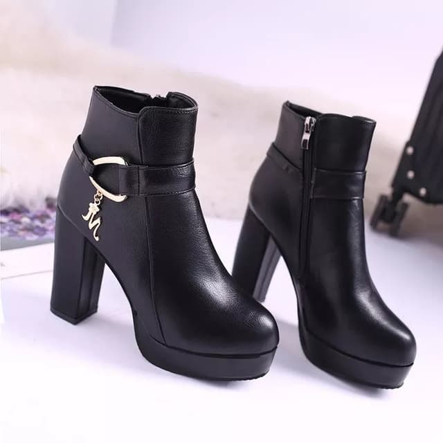 Fabulous Winter Boots Style Square Heel Women Ankle Boots Botas Women Masculina Zapatos Botines Mujer