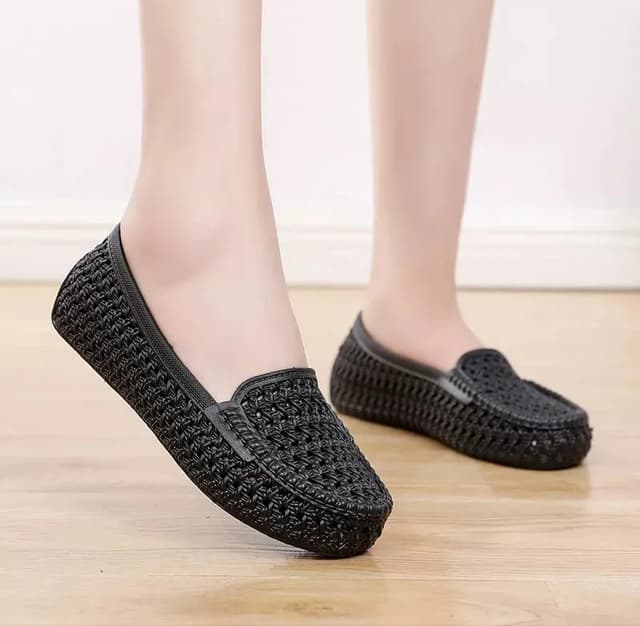 Summer Women Hollow Jelly Shoes Slip On Ballet Flats Fashion Soft Light Slides Ladies Comfortable Shoes