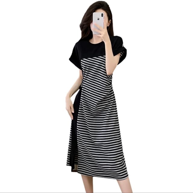 New Model Summer Stripe Onepice Dress For Women