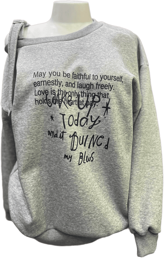 New Winter Special Free Size Printed One Side Offshulder Full Sleeve Swetshirts For Women