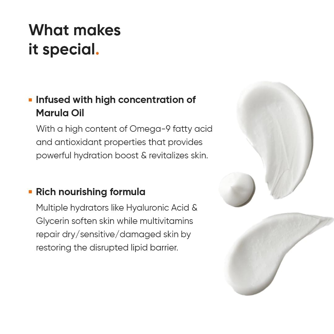 Minimalist Marula Oil 5% Face Moisturizer For Dry Skin With Hyaluronic Acid For Deep Nourishment & Hydration, For Men & Women 3