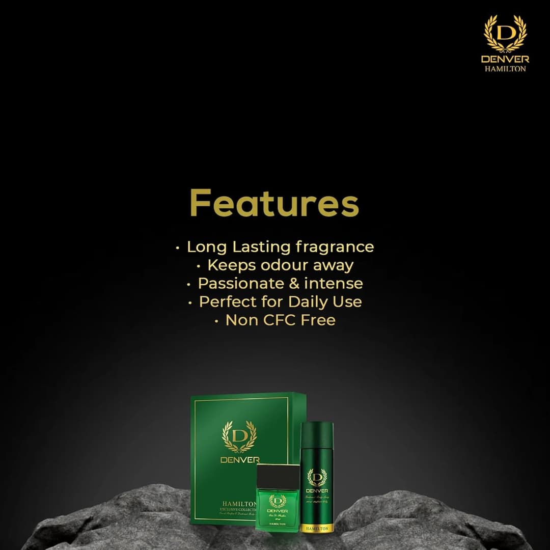 Denver Hamilton Perfume and Deo Combo Set - 60ml & 165 ml 2