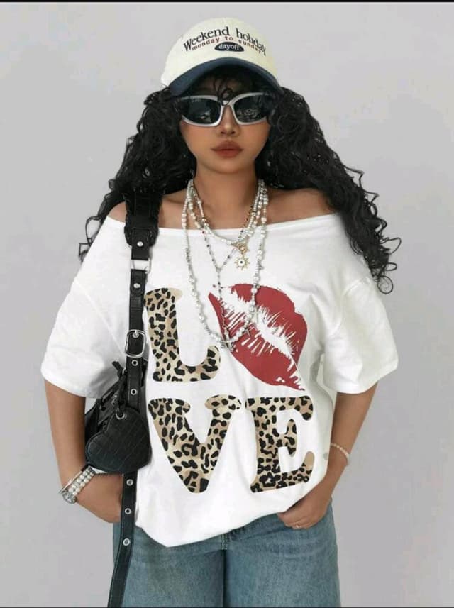 Summer Special Letter Printed Free Size Oversize Half Sleeve Baggy T shirt For Women