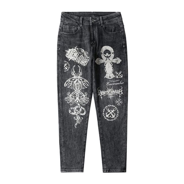 Printed Pant Peans Hiphop Baggy Pan For Men