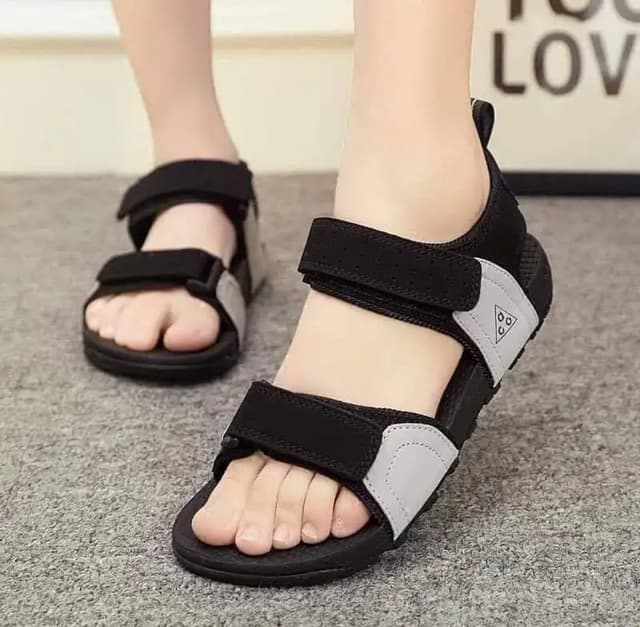 Comfortable Double Strap Velcro Summer Soft Sandal For Women ( Mvko) - Black | Fashion Summer Sandle For Women