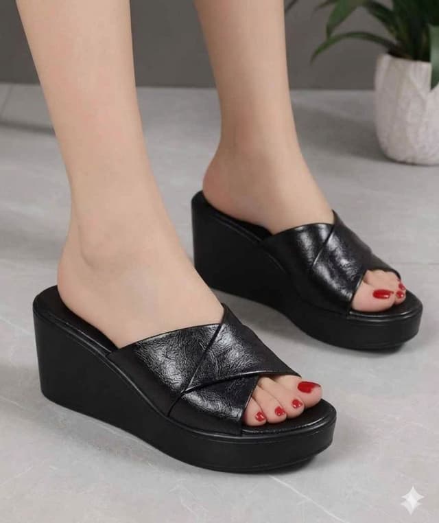 Élégant Genuine Leather Platform Wedge Sandals for Women – Premium Summer Collection 2026