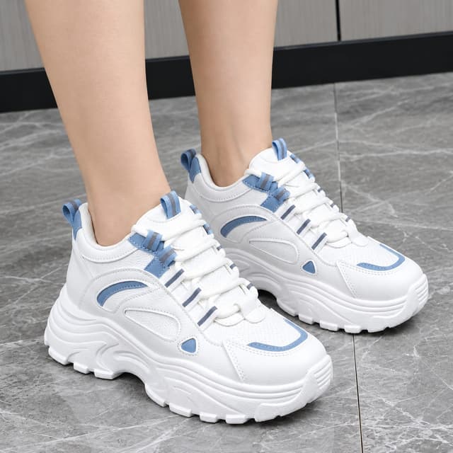Luxury Korean Wedge-Heeled Sneakers for Ladies