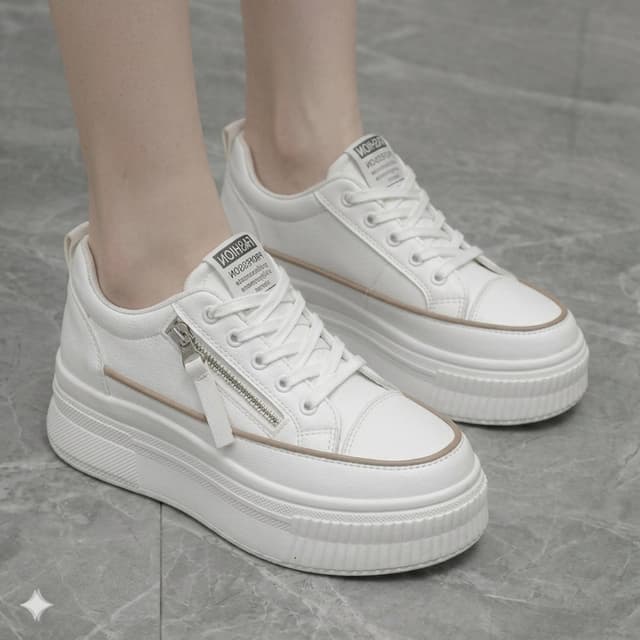Ladies Korean Style Luxury Heel Sneakers for Elegant Style and Everyday Comfort