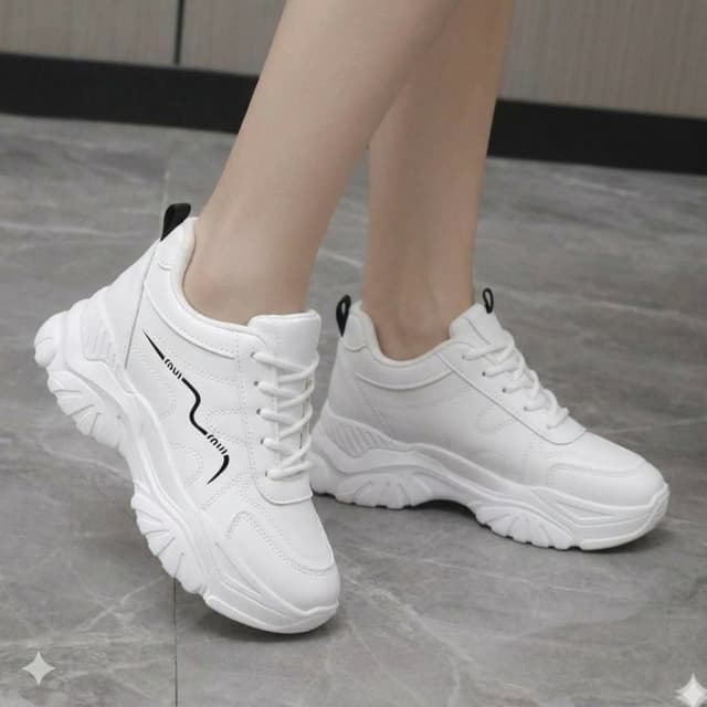Luxury Korean Wedge-Heeled Sneakers for Ladies