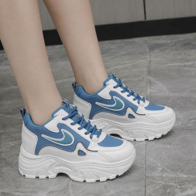 Luxury Korean Wedge-Heeled Sneakers for Ladies