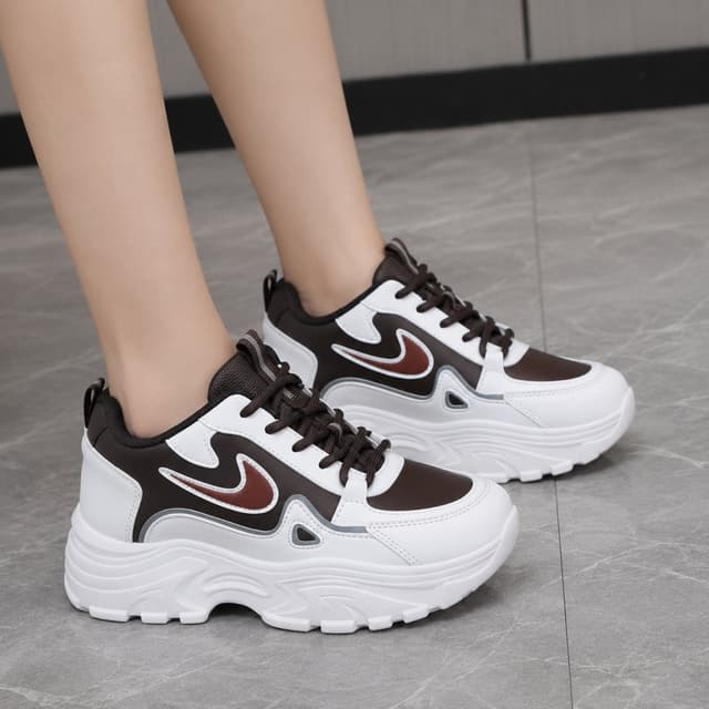 Luxury Korean Wedge-Heeled Sneakers for Ladies