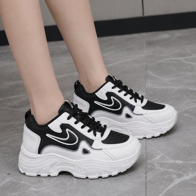 Luxury Korean Wedge-Heeled Sneakers for Ladies