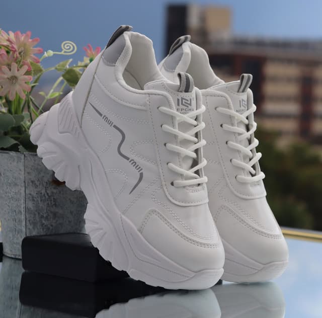 Ladies Korean Style Luxury Heel Sneakers