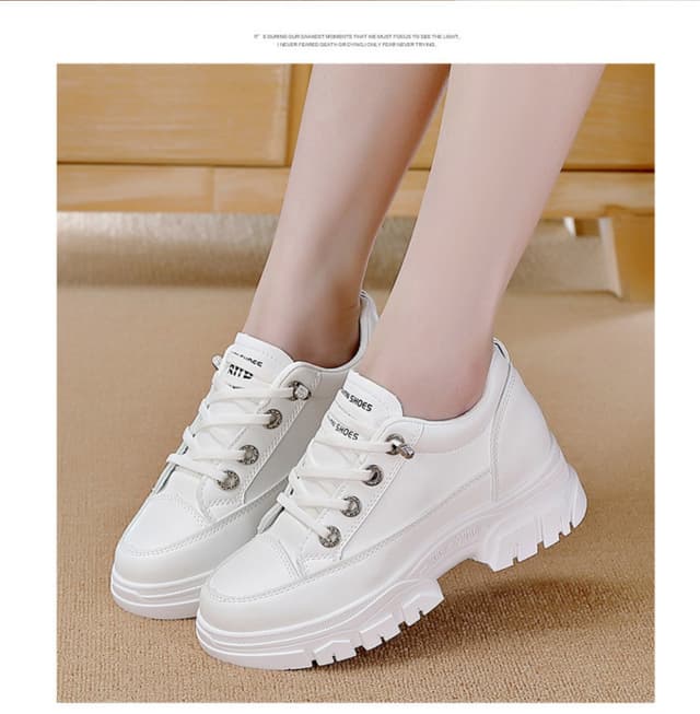 Ladies Korean Style Luxury Heel Sneakers for Elegant Style and Everyday Comfort