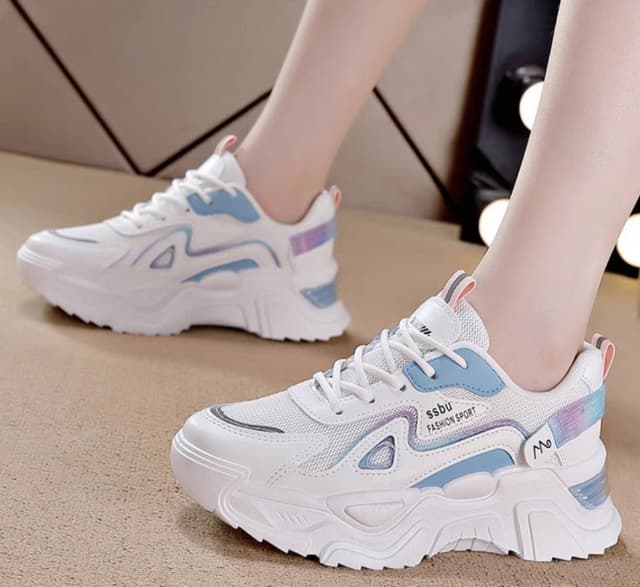 Korean Luxurious New Fashion Breathable All-match Platform Lace-up Comfortable Casual Ladies Shoes