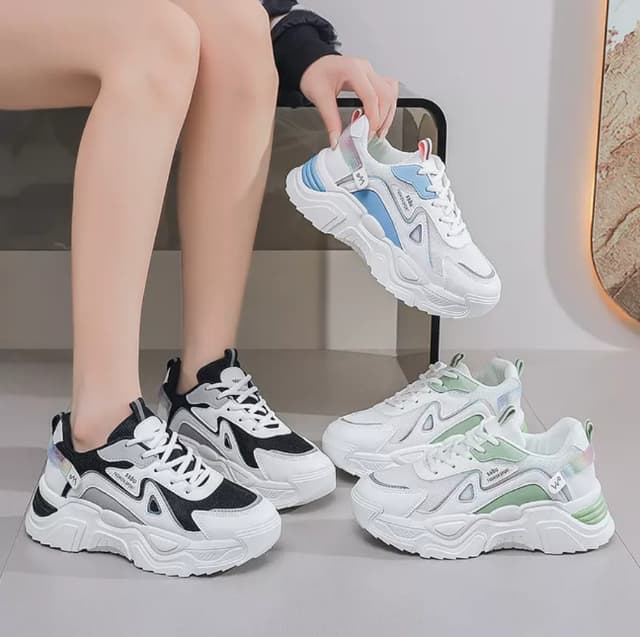 Korean Luxurious New Fashion Breathable All-match Platform Lace-up Comfortable Casual Ladies Shoes