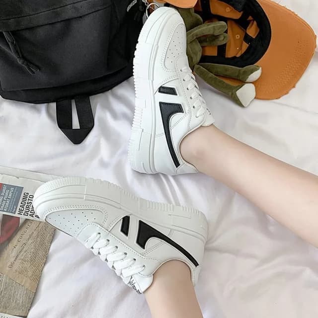 Vogue Women Casual Platform White Shoes Fashion Leisure Sneakers Trending Luxury Design - Fashion |