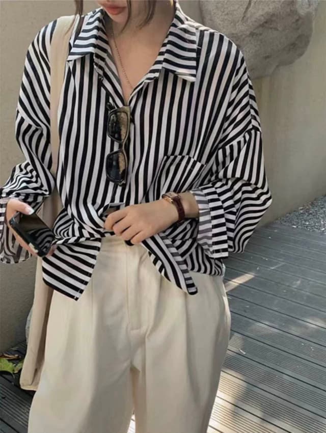 New Summer Special Free Size Stripe Full Shirt For Women