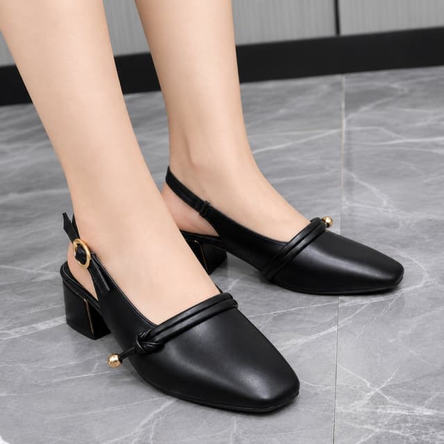 Premium Women's Elegant & Comfortable Slingback Block Heel Pumps