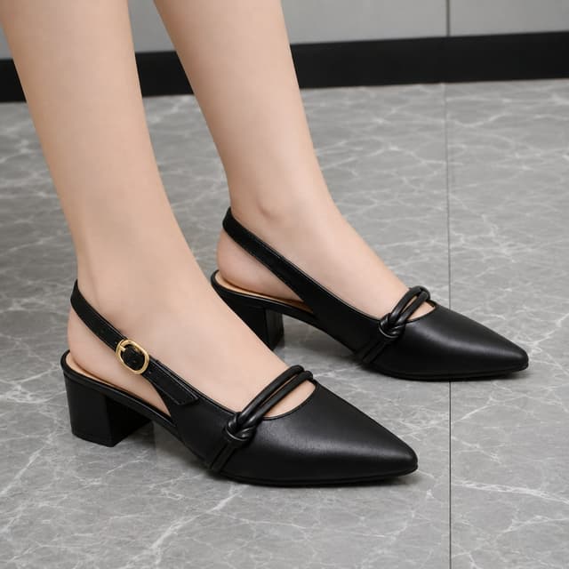 Premium Luxury Covered-Toe Platform Buckle Block Heel Sandals for Women