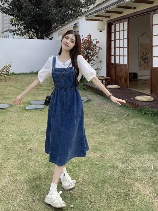Skirt For Women Summer Denim Casual Suspender Rocky  Style Multiple Colors