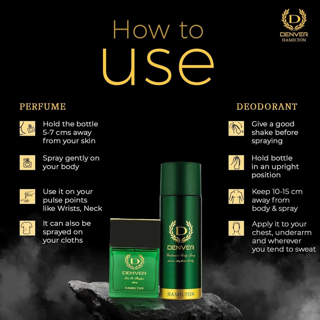 Denver Hamilton Perfume and Deo Combo Set - 60ml & 165 ml 5