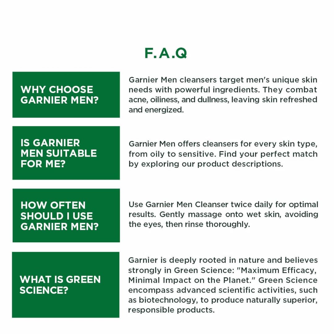 GARNlER Men Oil Clear Clay D -Tox Facewash (100g) 5