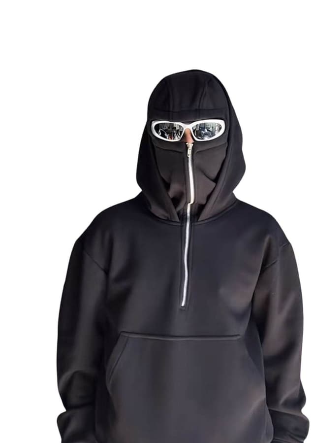 New Plain Half zipper Balaclava Inside Fur Hoodes Winter Special For Men