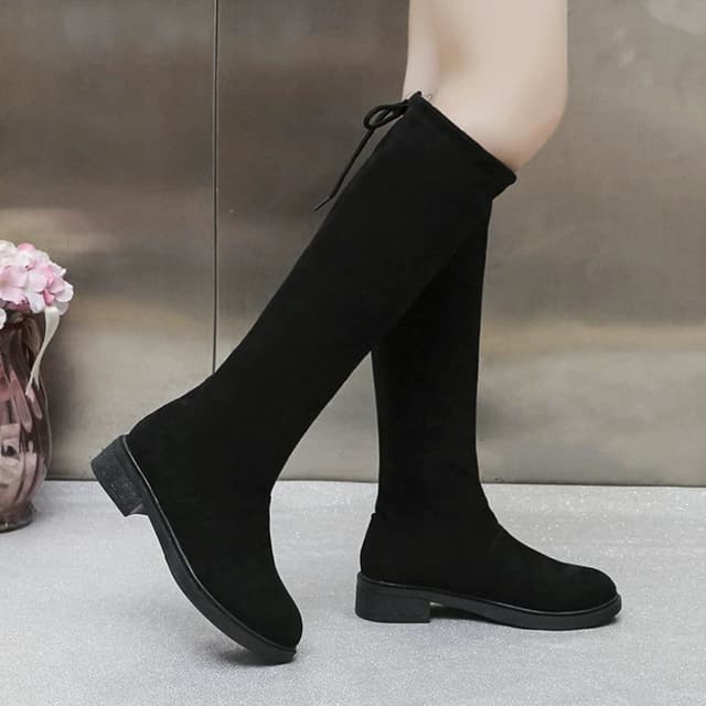 Luxurious Elegant Classic Black Mid-Calf  Boots for Ladies