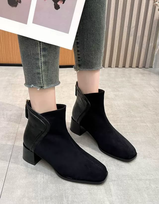 New Fashion Soft Genuine Leather Winter Shoes Platform Boots 2024 Elegant Black Block Heels Ankle Office Boots