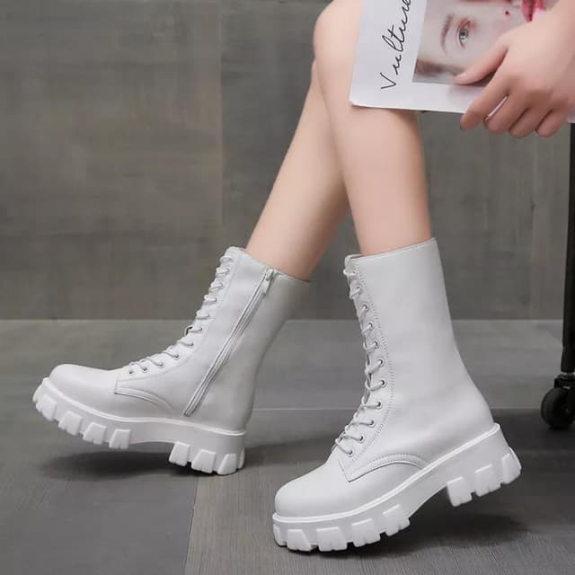 Womens Boots Autumn Winter New Motercycle Boots Women Platform Boots Fashion Casual Shoes Classics - Fashion |
