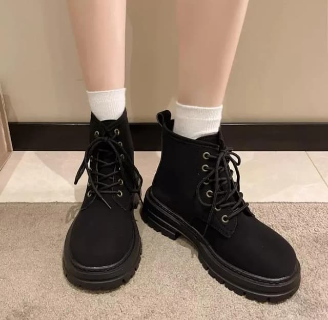 High-end High-fabric Fashion Boots British Style Women's Boots 5cm Mid-heel Fashion Trend Short Boot - Fashion |