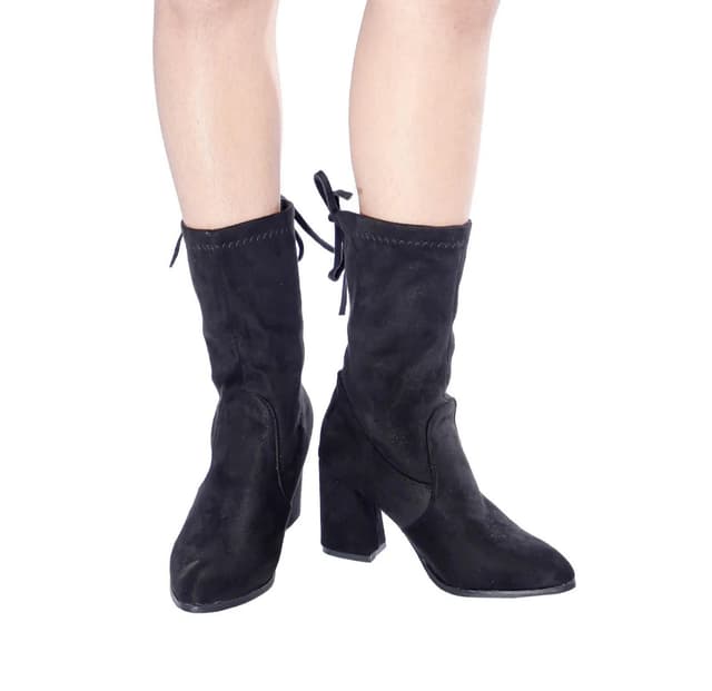 Luxurious New Trendy Sweet Lamb Wool Zipper Block Heel Ankle Winter Boots For Women (Smile) - Fashion |
