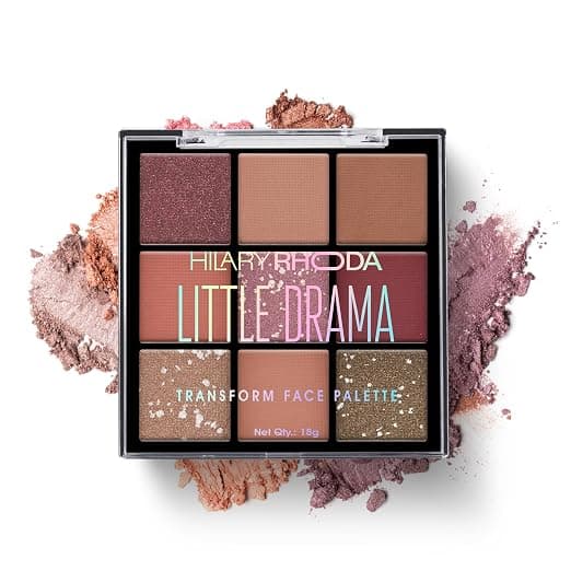 Hilary Rhoda Transform Face Palette | All-in-One | 9 Eyeshadows, 2 Blushes, Highlighter & Contour | Matte + Shimmer Finish | Highly Pigmented | Travel Friendly Makeup Kit