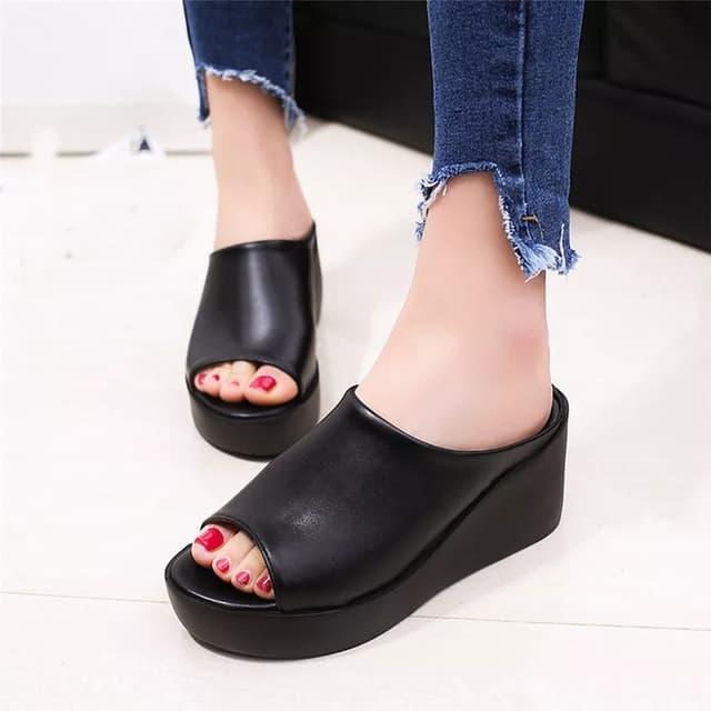 Comfortable Women's Summer New Thick Sole Wedge Fashion Solid Sandals - Fashion | Women's Footwear | Sandals For Women |